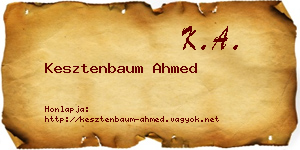 Kesztenbaum Ahmed névjegykártya